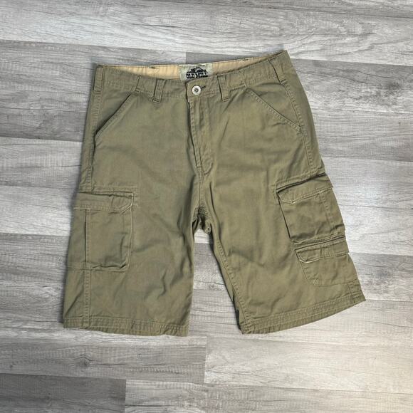 Old Mill Men’s Cargo Shorts Size 32 Hidden Drawstring Green - Picture 2 of 5